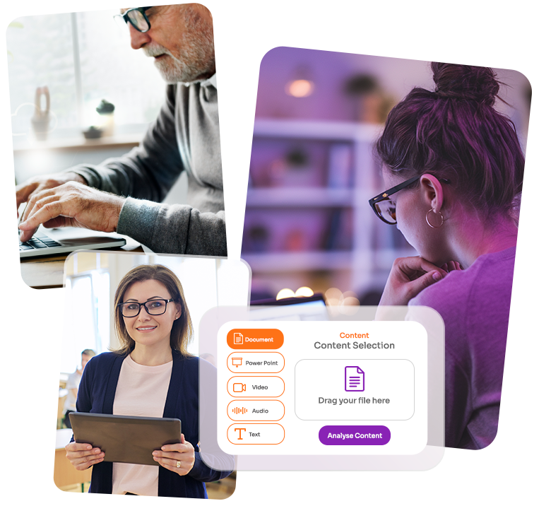 A complete solution that integrates learning objects with intelligent assessment creation, in an intuitive and innovative way.