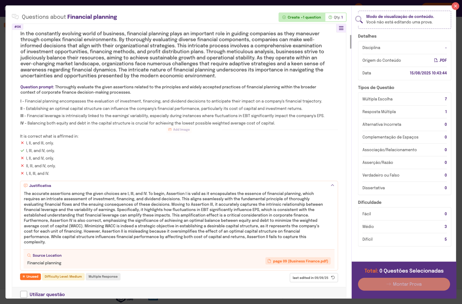 An intelligent solution that combines cutting-edge technology and scientific rigor to create tailored questions efficiently.