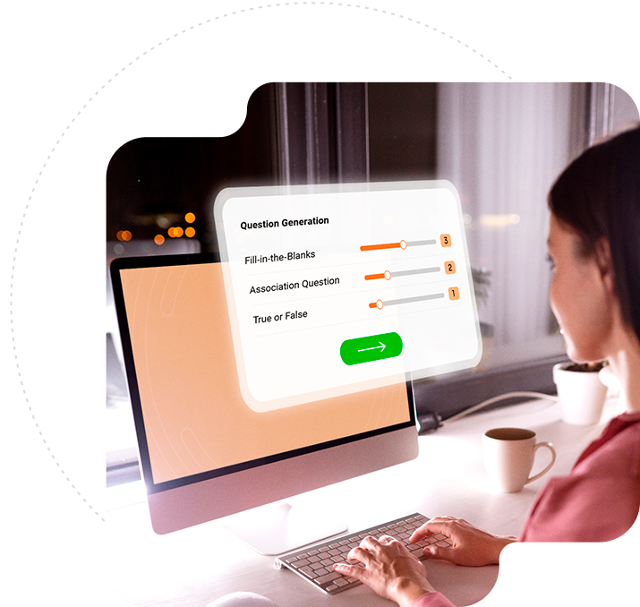 Assessment items are created from the institution’s learning objects.